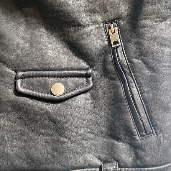 Diesel Kids Black Faux Leather Biker Jacket - Picture 9 of 9